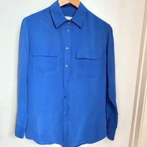 Equipment Blue Button-Down Medium Slim Fit Shirt